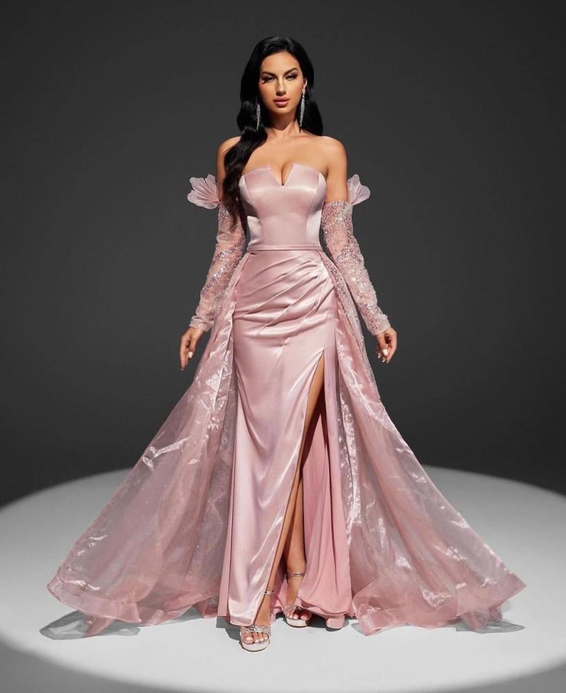 فستان سهره تفته والذيل خرز