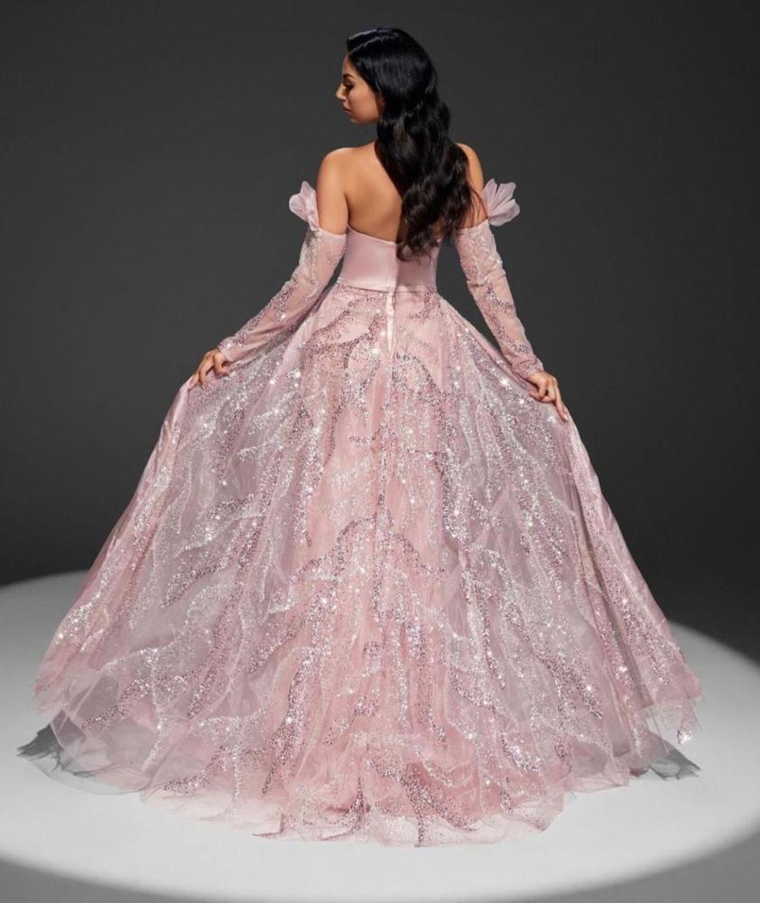 فستان سهره تفته والذيل خرز