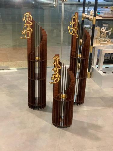 تصميم مباخر استقبال خشبي حسب طلب العميل