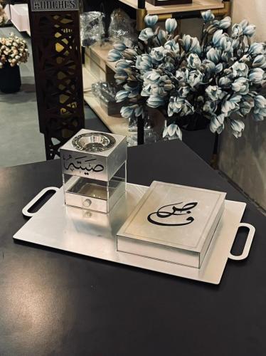 تصميم طقم مبخرة فضي مع الاستاند حسب طلب العميل