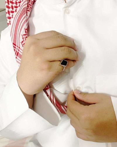 خاتم رجالي حجر اسود لون انيق وجذاب - متجر مودل