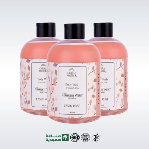 مجموعة كاندي روز غسول جسم بماء زمزم - 3*400 مل