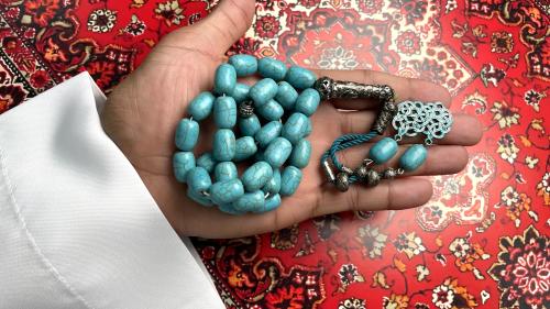 سبحة فيروز صيني ٣٣خرزة مقاس الخرز 9*13