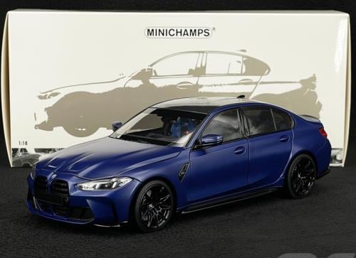 BMW M3 2024 Matt Blue Metallic 1/18 Minichamps 110020220
