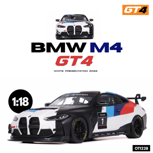 1:18 OTTO mobile OT1228 BMW M4 GT4 Presentation 2022 white/ black #1