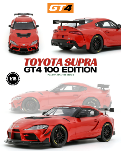 OTTO 1:18 Scale Resin - 2023 TOYOTA SUPRA GT4 100 EDITION, PLASMA ORANGE - OT1128 Limited Edition 1 of 999 Units