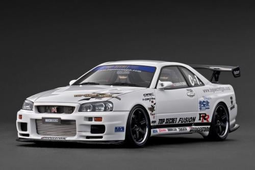 Ignition Model IG3849 1/18 Scale  TOP SECRET 34GT-R (BNR34) White