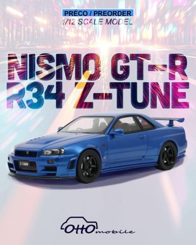 Otto 1/12 Scale Resin Model - 2005 Nissan Skyline NISMO GT-R R34 Z-Tune, Blue - G082