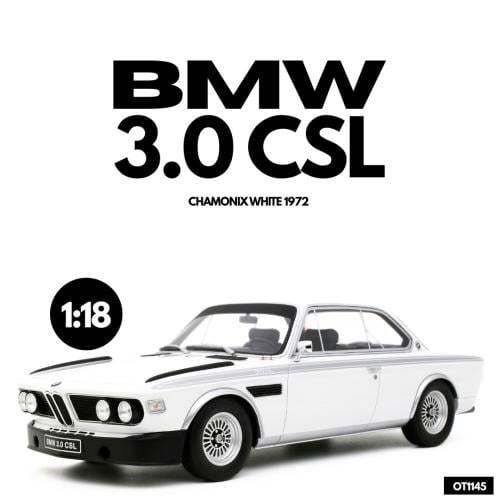 BMW 3.0 CSL Coupe Year 1972 Brand: Otto  Scale: 1/18 Color: White  Limited edition : 1 of 2000 Units SKU : OT1145
