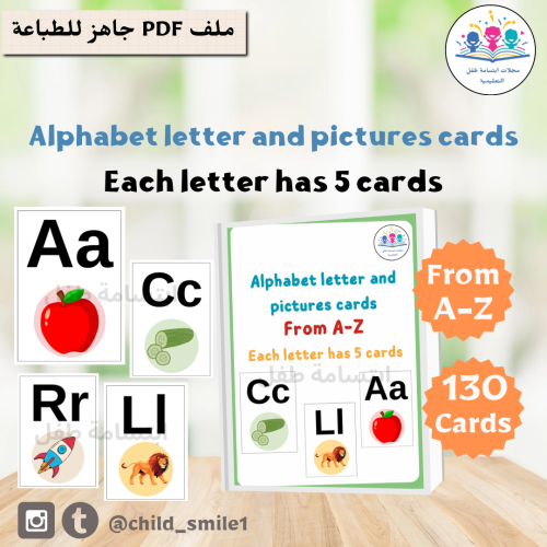 Alphabet letter and pictures cards