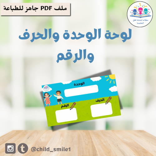 لوحة الوحدة والحرف والرقم