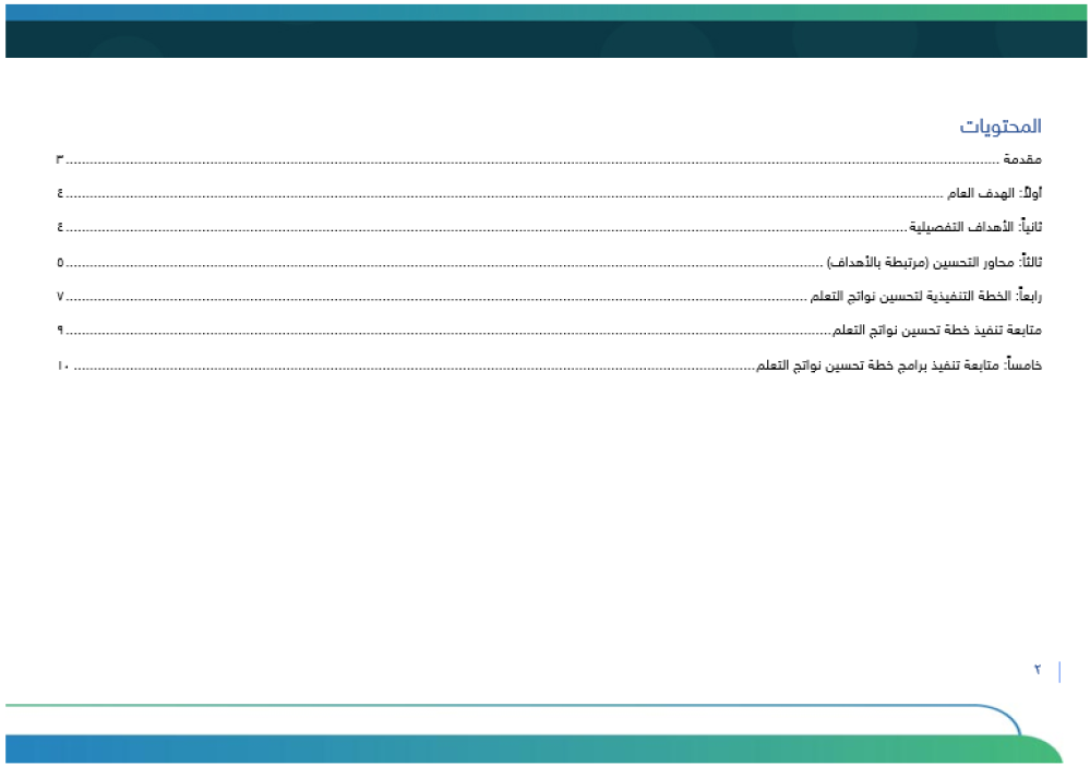 خطة تحسين نواتج التعلم - ابتدائي