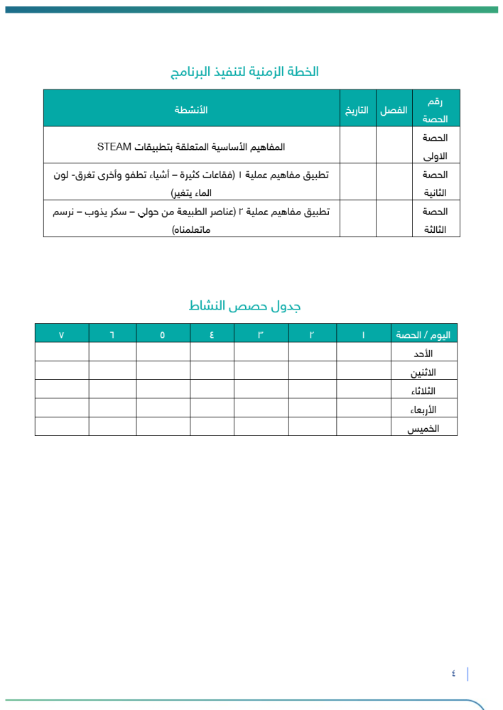 ‏‏‏‏برنامج تطبيقات ستيم STEAM | طفولة مبكرة