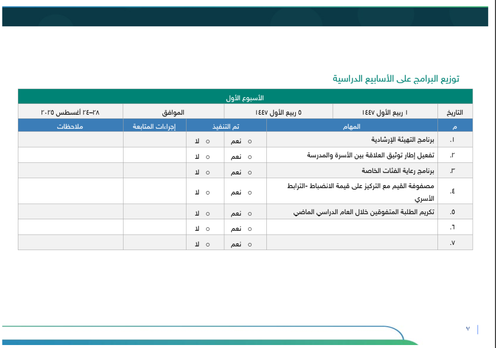 خطة التوجيه الطلابي ثانوي