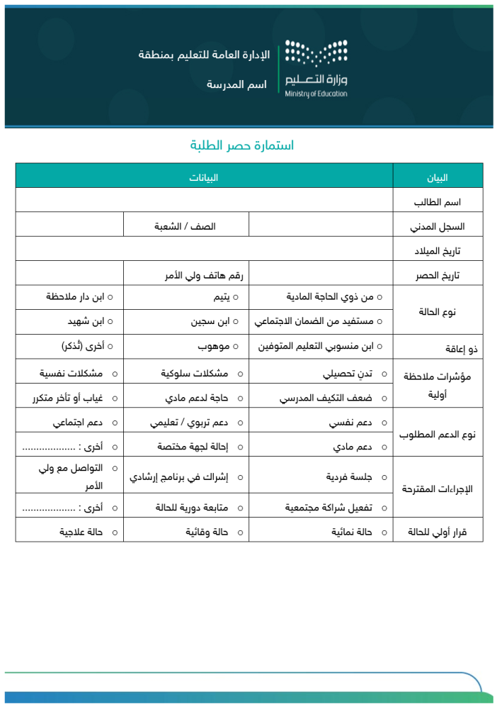 برنامج رعاية الطلبة ذوي الظروف الخاصة