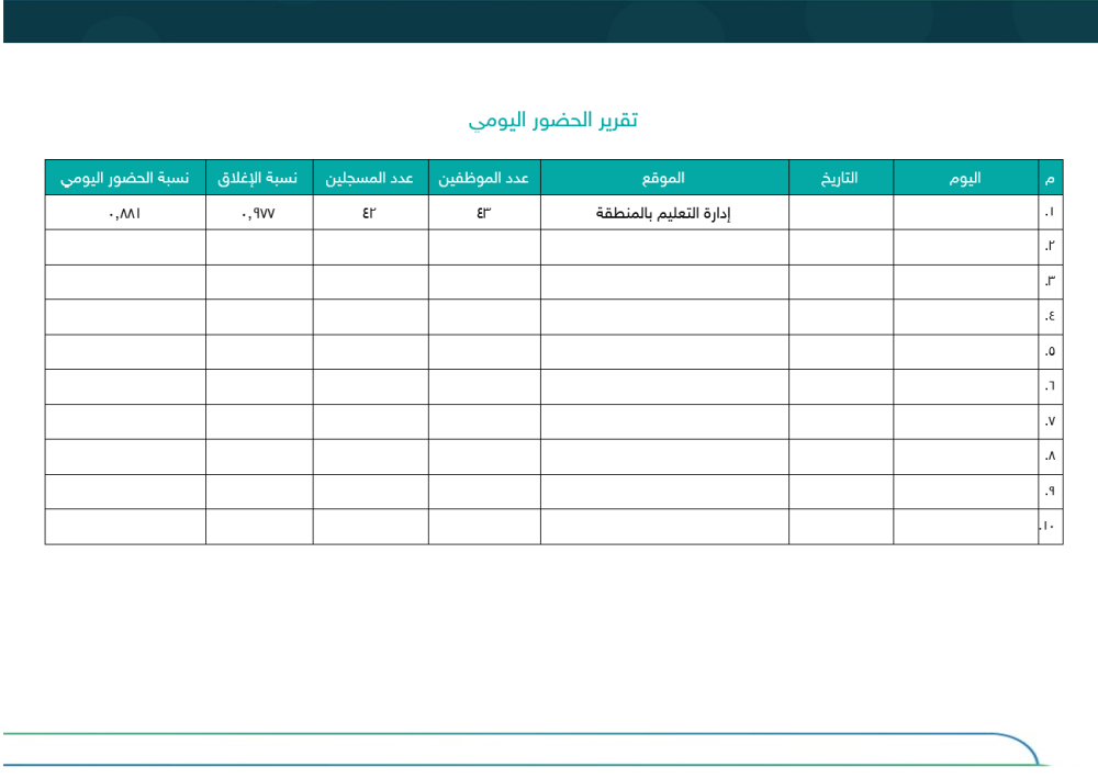 سجل برنامج حضوري