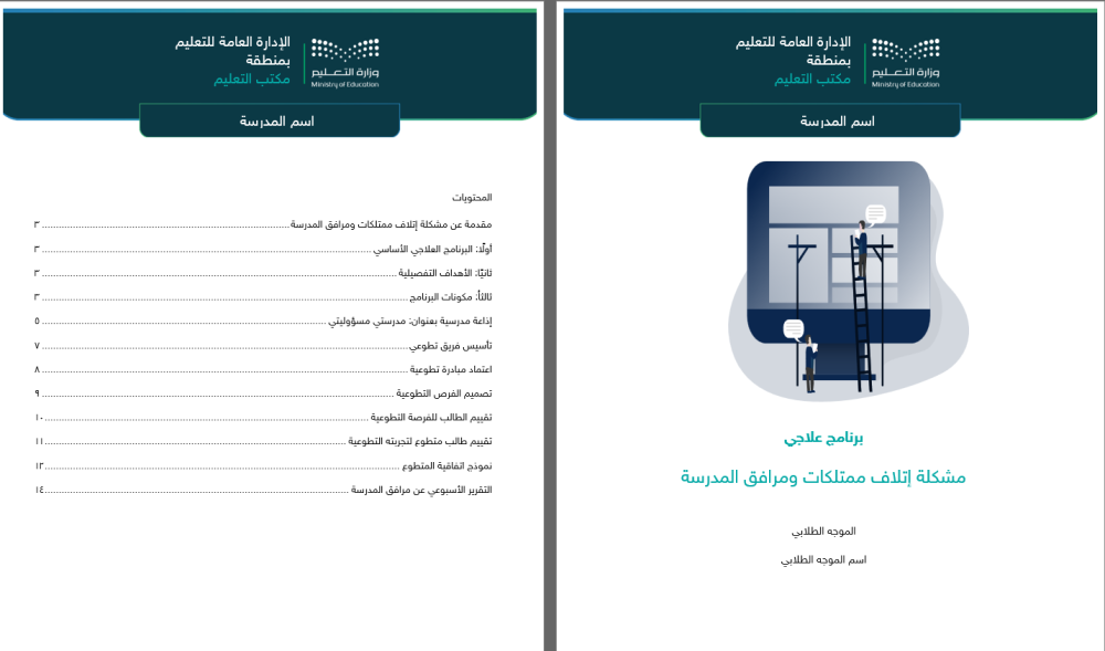 برنامج علاجي لمشكلة إتلاف الممتلكات