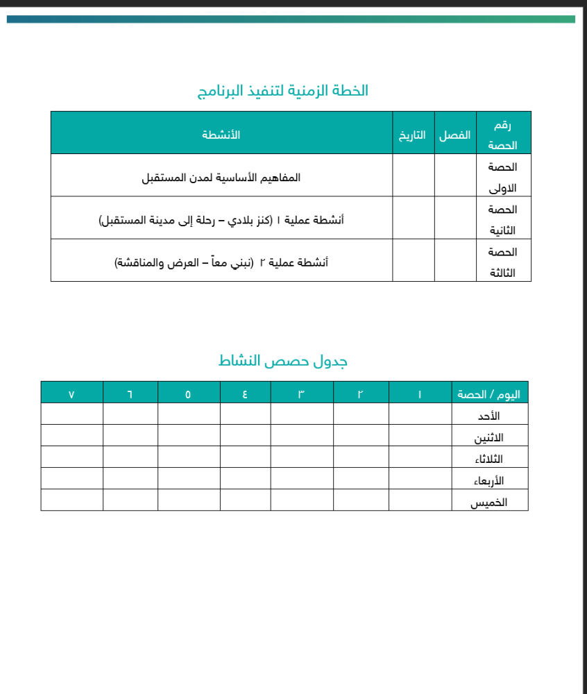 ‏‏‏‏برنامج مدن المستقبل  | طفولة مبكرة