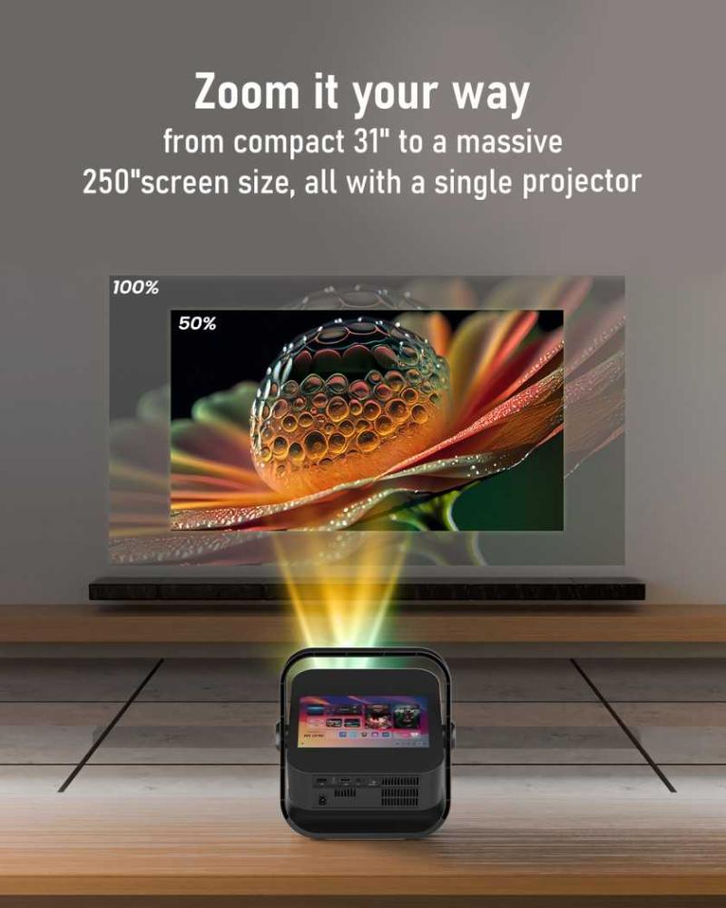 بروجتكور بشاشة لمس Moxedo Nova Smart Android Projector Support 4K UHD