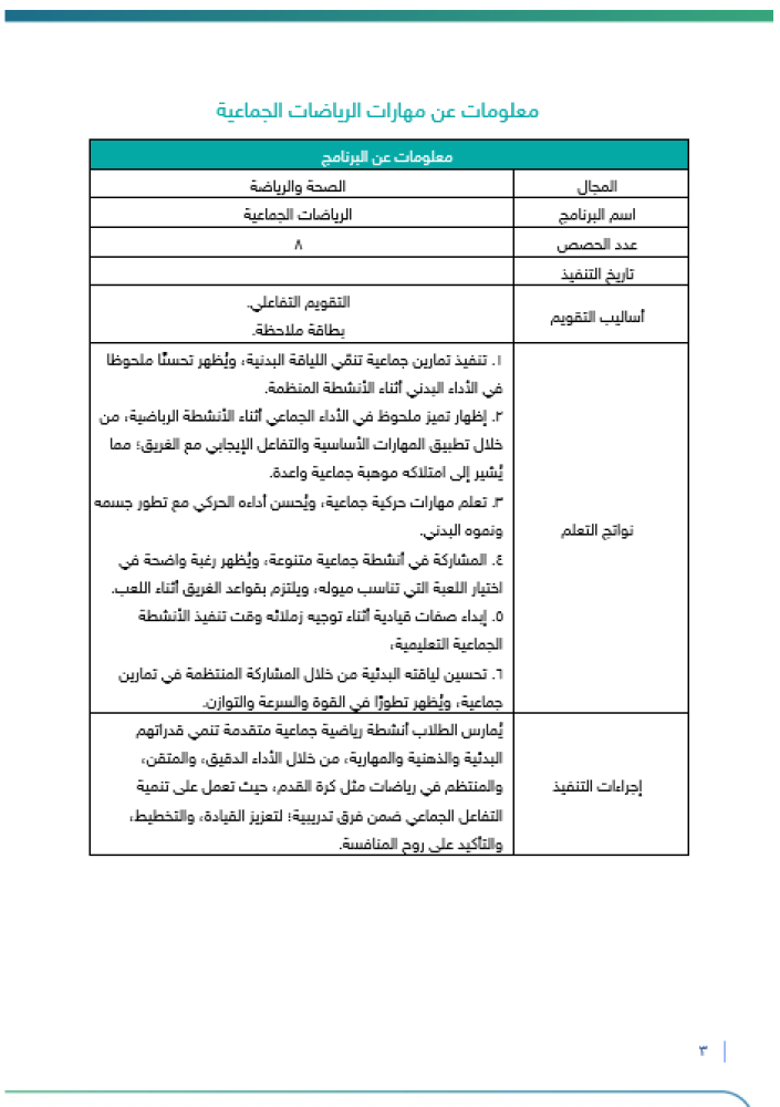 ‏‏‏‏مهارات الرياضات الجماعية | صفوف عليا
