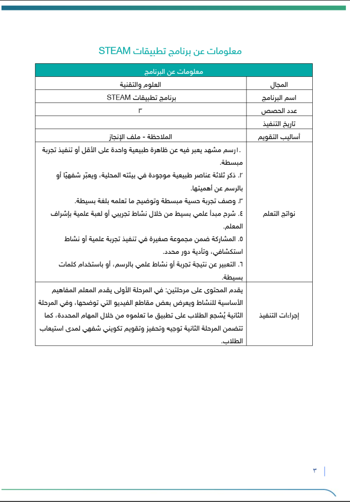 ‏‏‏‏برنامج تطبيقات ستيم STEAM | طفولة مبكرة