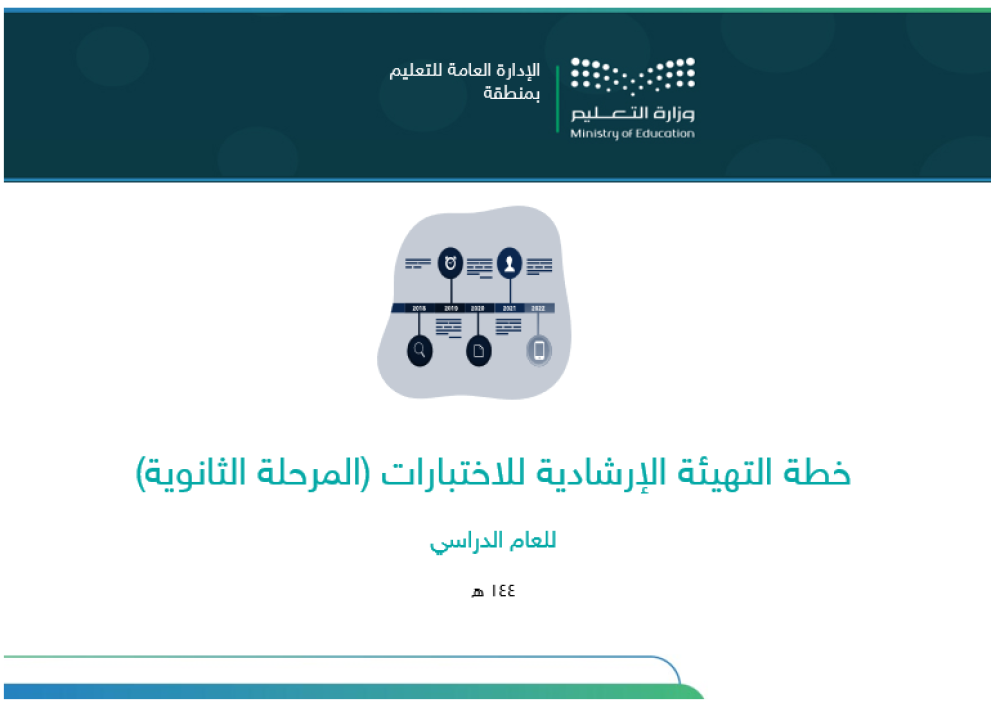 خطة برنامج التهيئة الإرشادية للاختبارات- ثانوي