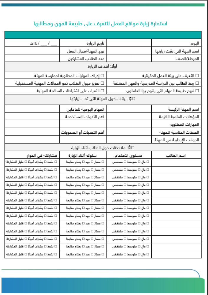 برنامج التوجيه المهني للمرحلة الثانوية