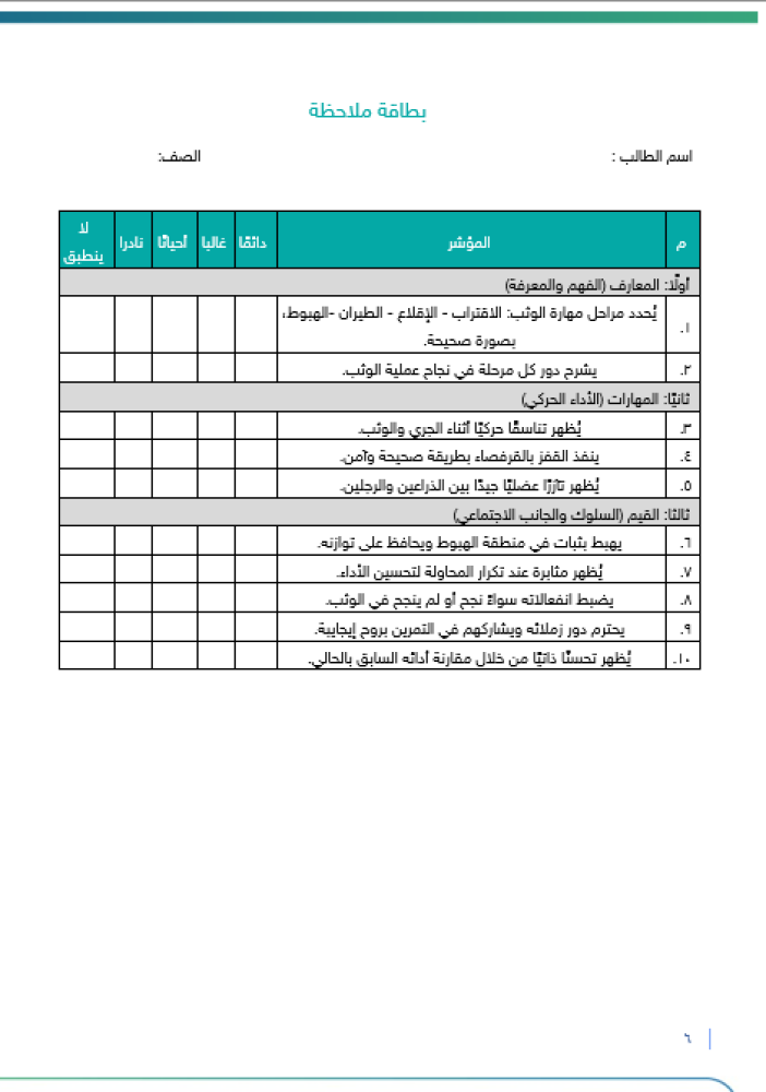 ‏‏مهارات الرياضات الفردية | صفوف عليا