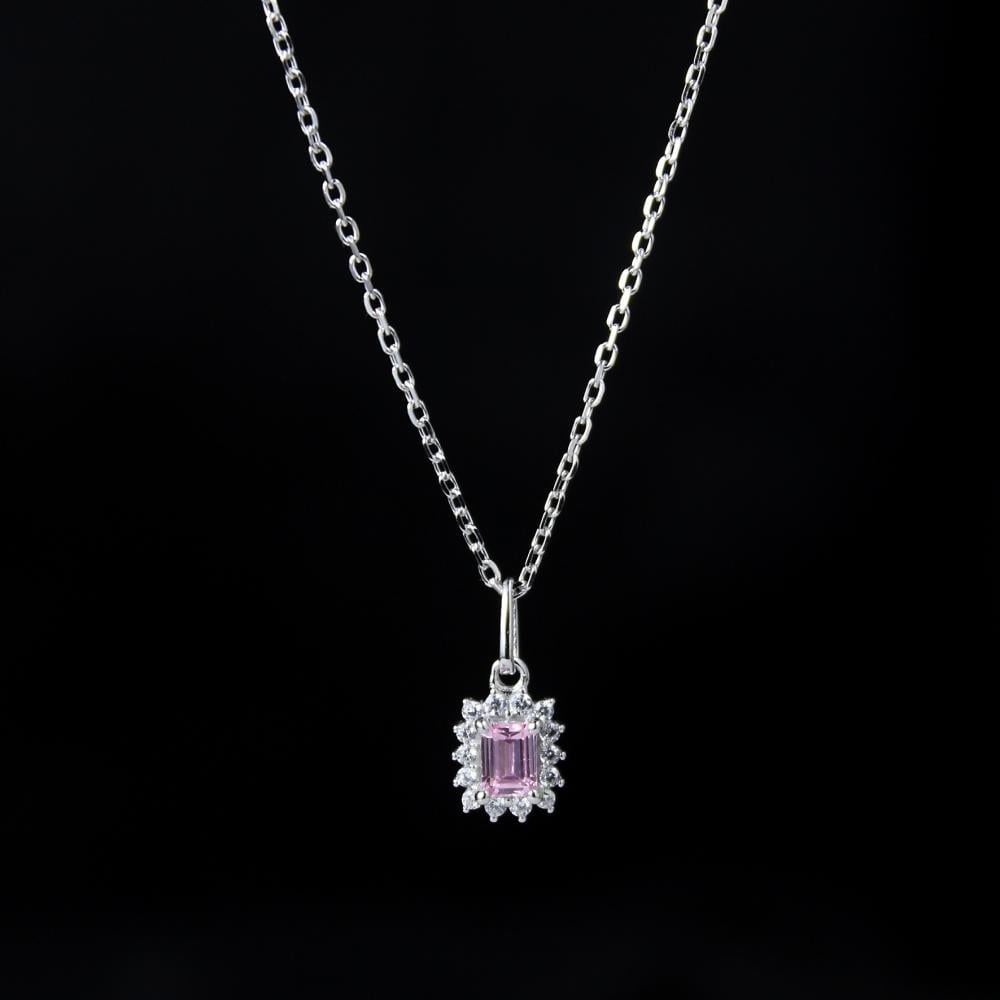 تعليقة فضي بزركون وردي من رامس