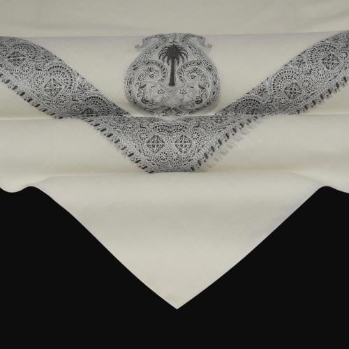 شال باشمينا ملكي خاص صوف كشميري 100% بتصميم السيفين والنخلة اصدار 2026