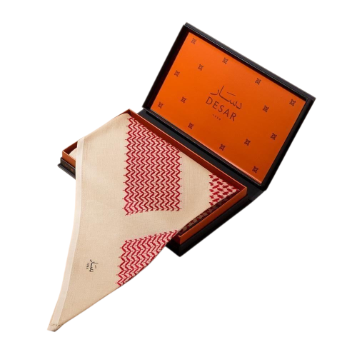 شماغ دسار احمر على بيج إصدار 2025