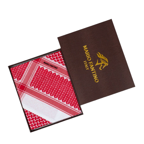 شماغ ماريو فانتينو كلاسيك أحمر غامق صناعة إيطالية اصدار 2024