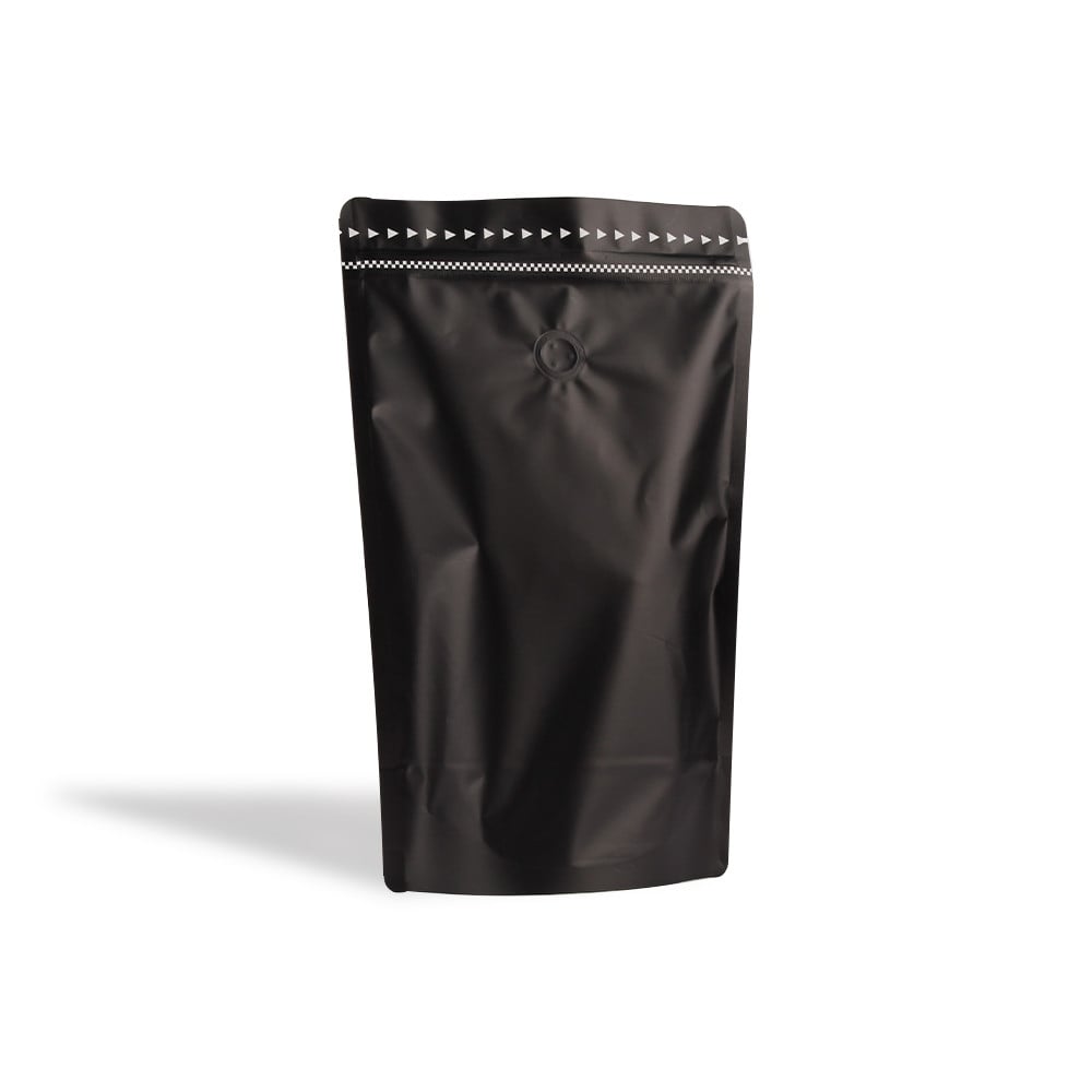 Black Coffee Bag with Zip and Filter 500g (25pcs)