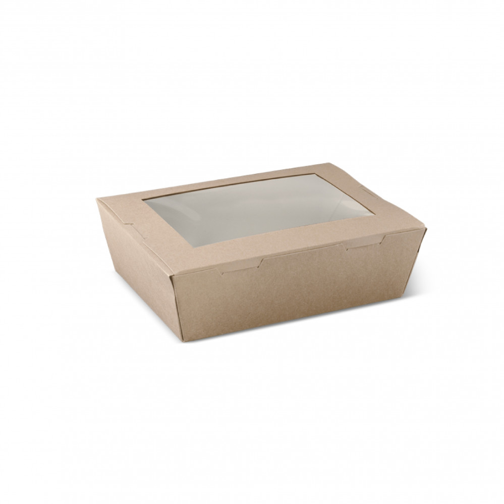 Brown Paper Food Containers with Window, Multiple Sizes (50 pcs)
