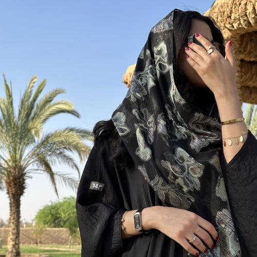 حرير مغسول وطرحه تل لامع