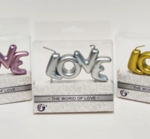 شموع حروف love