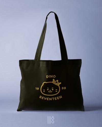 توت باق دينو أسود | Dino tote bag