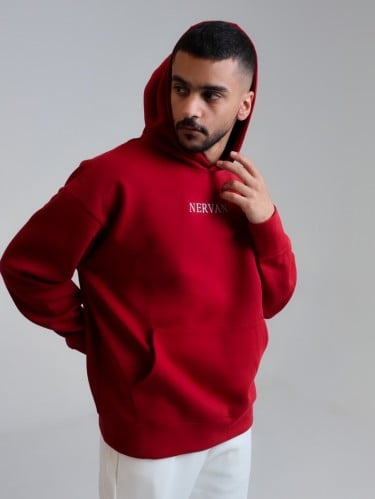 dark red hoodie Nervan