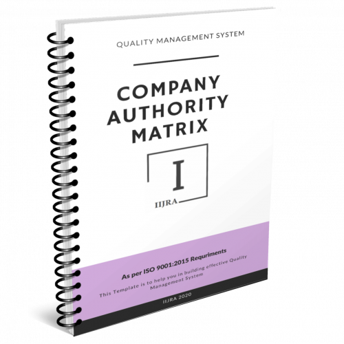 ISO 9001 Kit - Company Authority Matrix