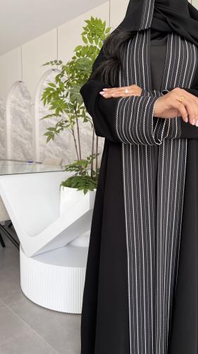 عباية أسود كريب ملكي