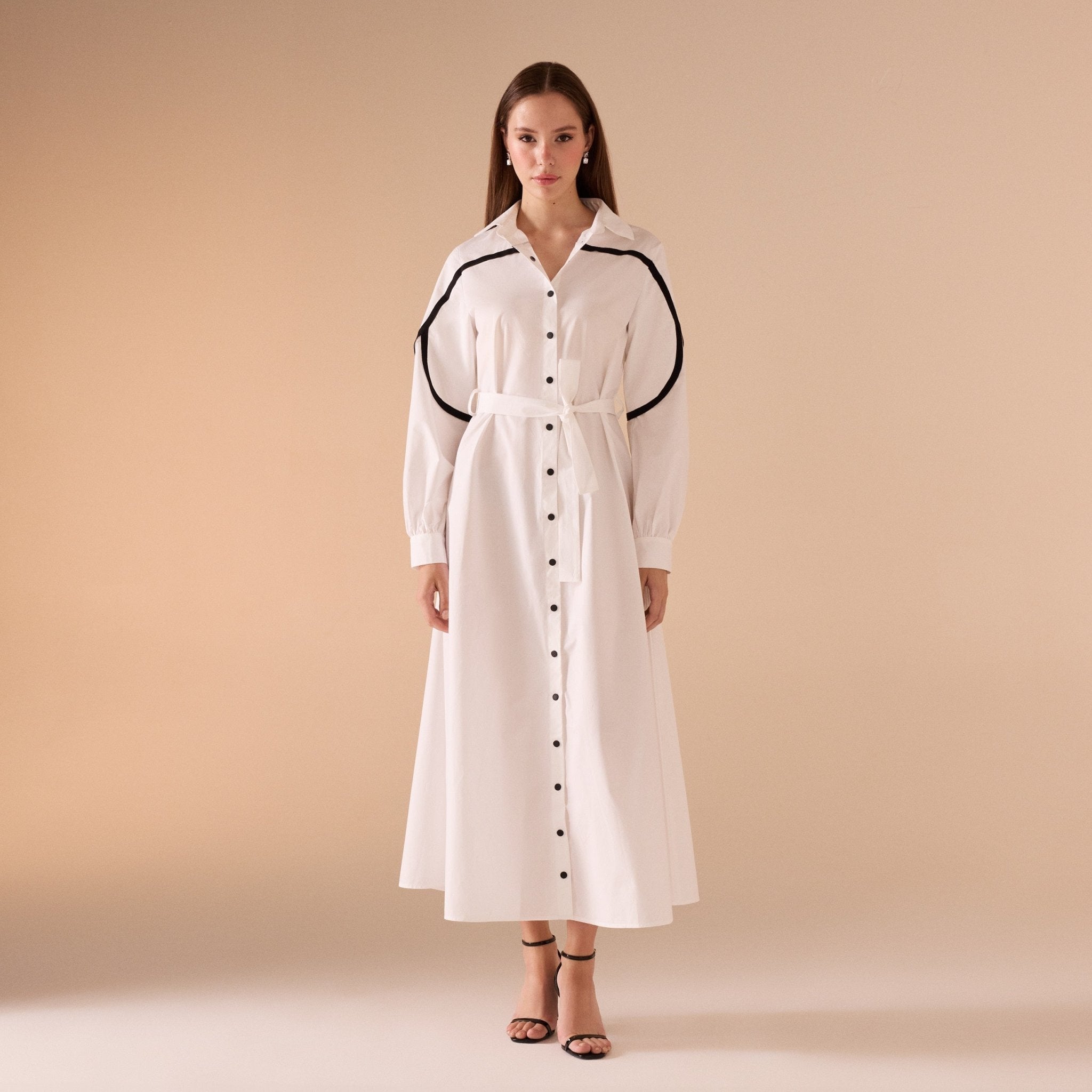 women's a line long sleeve dress Maxi with details Size:40C SL40-12-4-24 Prom dress White Fringe Rhinestone Bridal engagement party