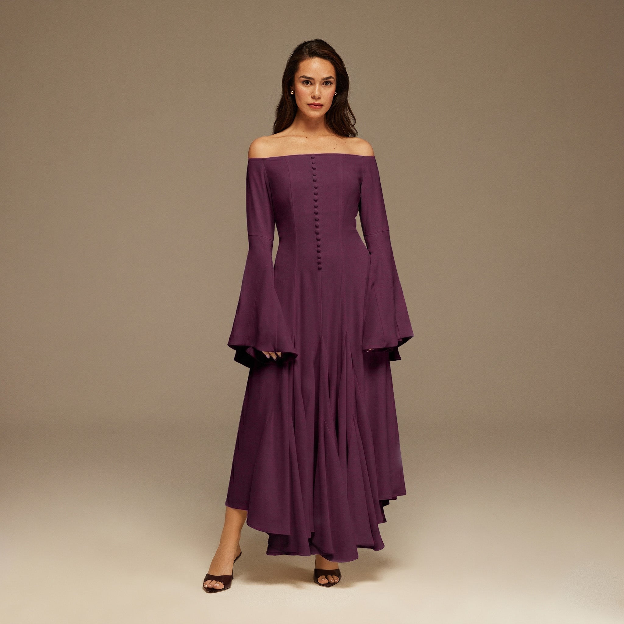 women's light pink off the shoulder dress for date night 3D Floral Off-Shoulder Maxi Primary color:Pink brocade and white trim textured fabric Chiffon Dress Long Dresses Blue Multi