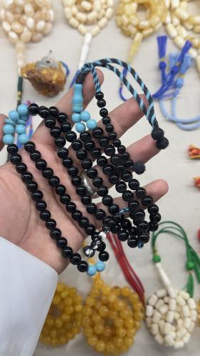 اونيكس وفيروز كبس ١٠٠ خرزه ٨ ملي