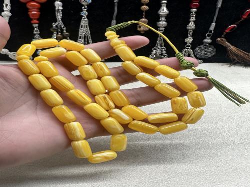 شبيه الكهرمان من تراب الكهرمان ٩ مل ٣٧ خرزه