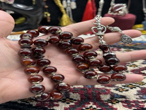 فاتوران الماني قديم ملبس فضه ١٣ مل ٣٣ خرزه