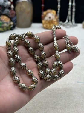 كهرمان ملبس فضه بالكامل روعه ٩ مل