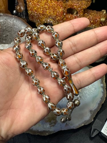 كهرمان بولندي ملبس فضه بالكامل 9 مل