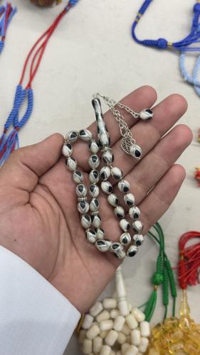 تراب عاج ملبس فضه وفاتوران ٣٣ خرزه ٦ ملي