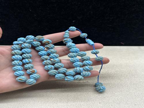 فاتوران منقوش بطيخي لون فيروزي تمليكه خراطه الرسام ١١ مل ٤٥ خرزه