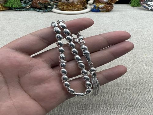 مسباح فضه بالكامل صغير ٣٣ خرزه ١٩ جرام ٦ مل